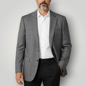 ERMENEGILDO ZEGNA Mens Blazer Sport Coat 2-Button Jacket Gray Silk/Wool 42R US